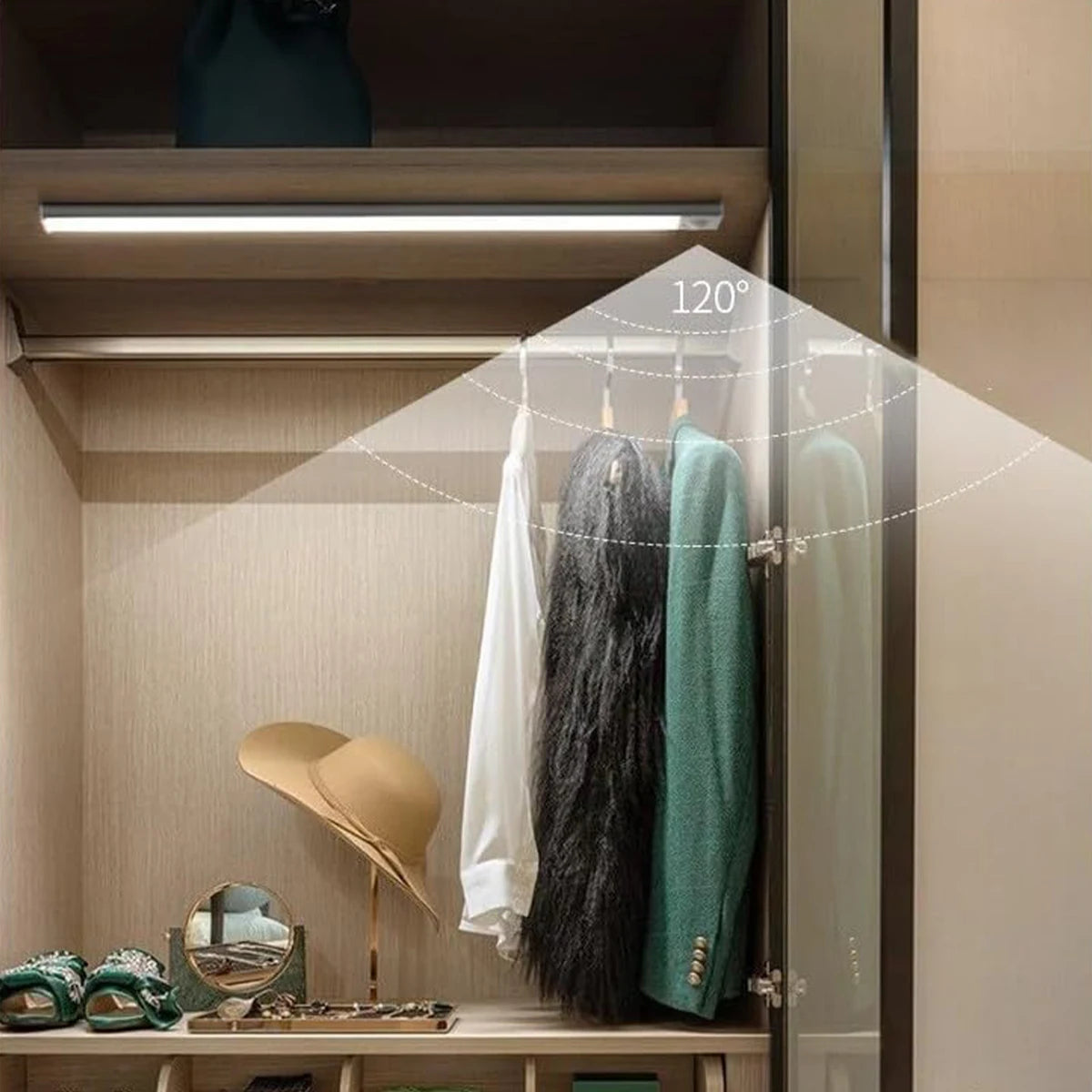 Ultra-thin LED light strip with motion sensor