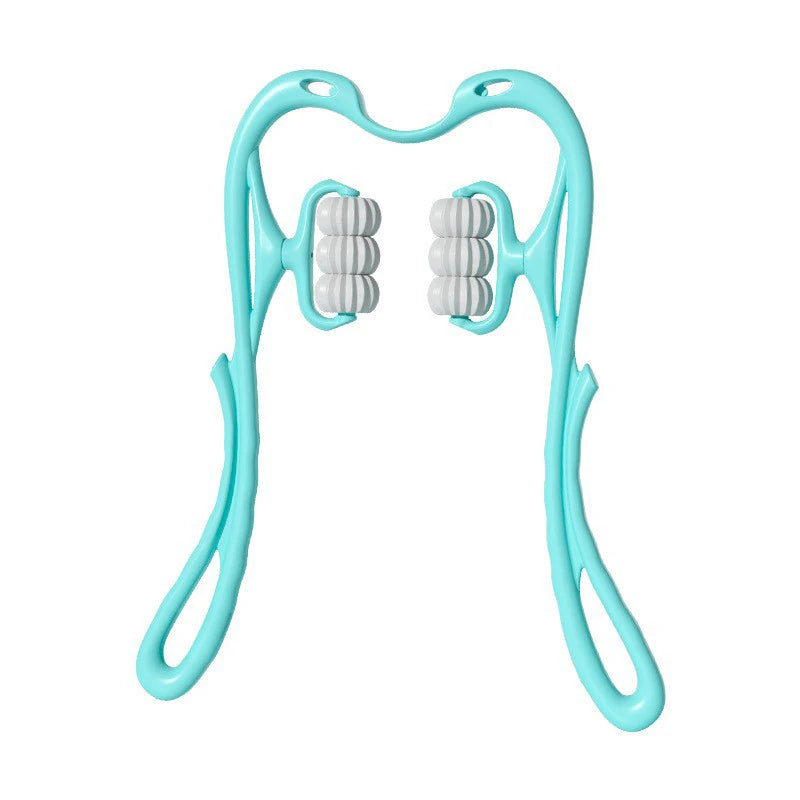 Six-wheel manual cervical massager