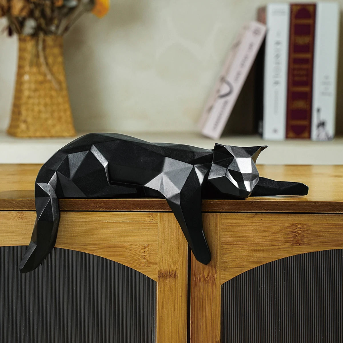 Modern geometric cat sculpture