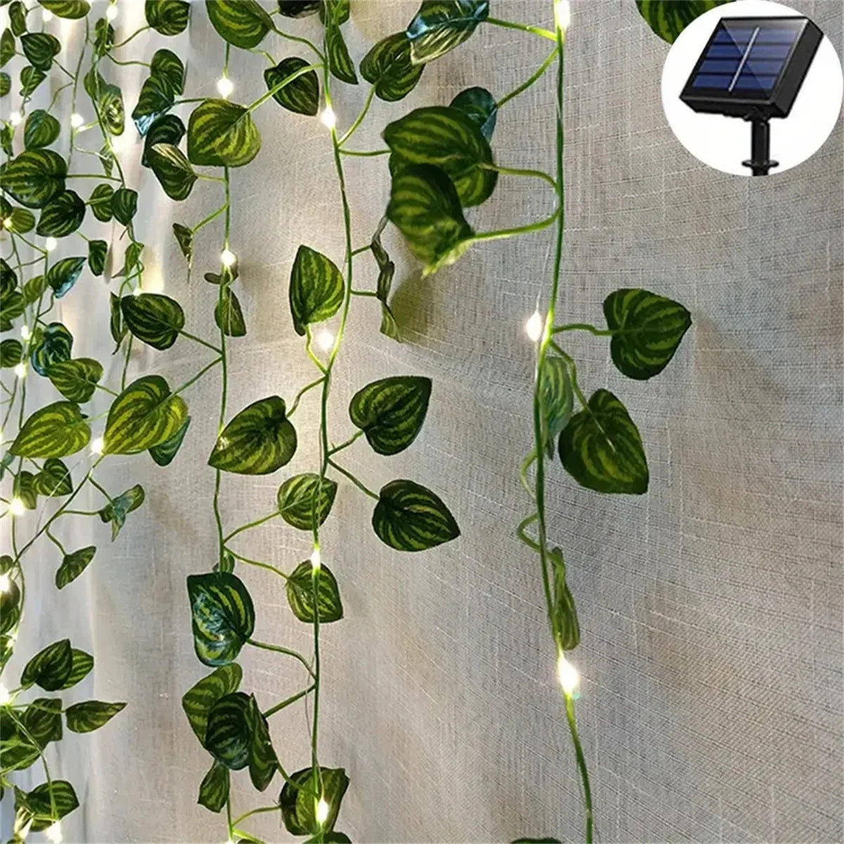 Decorative LED String Light with Green Leaves