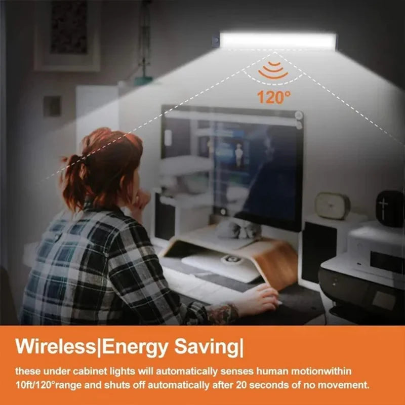 LED light with motion sensor for cabinets