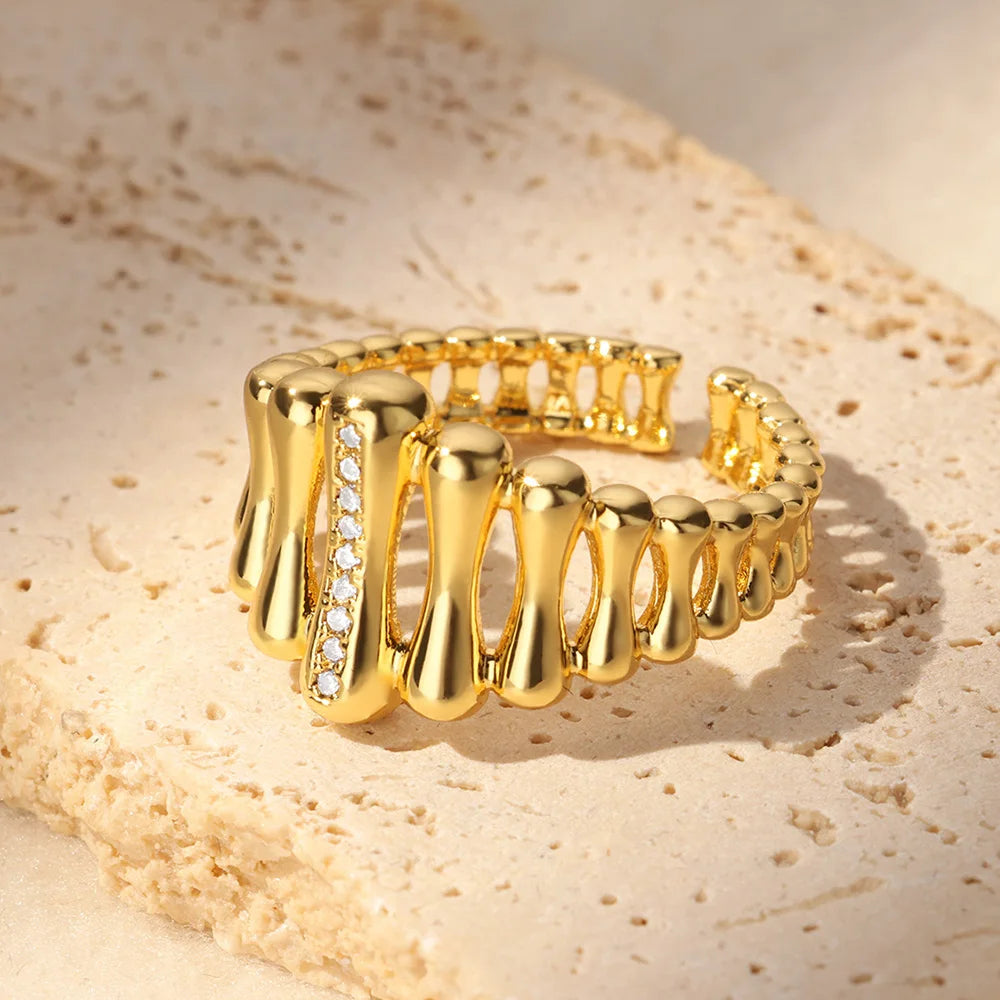 Stainless steel rings with creative geometry