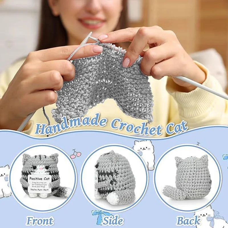 Crochet cat doll ornament