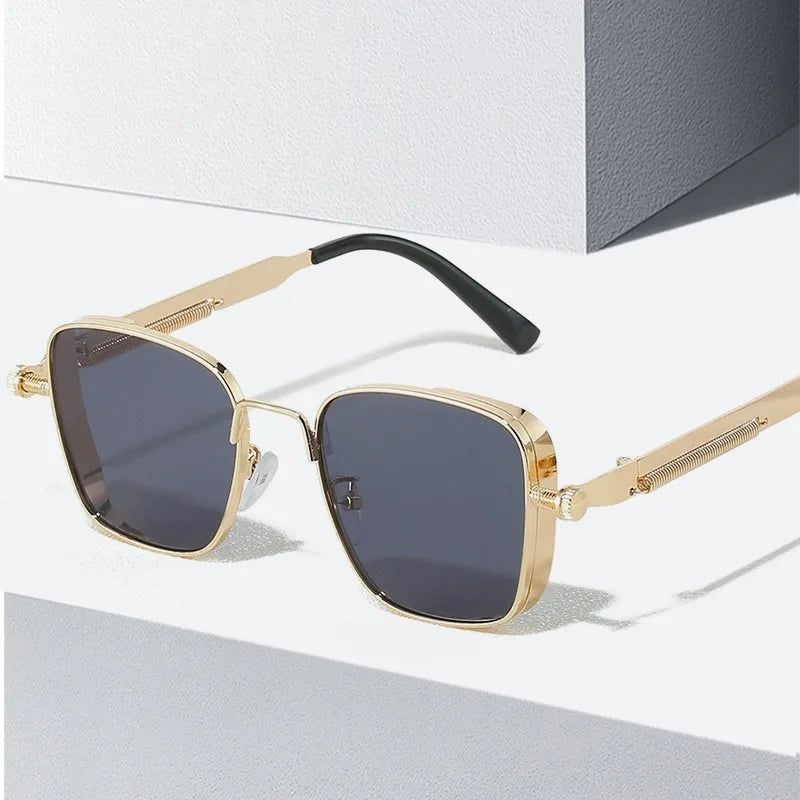 Men's square sunglasses with metal frames