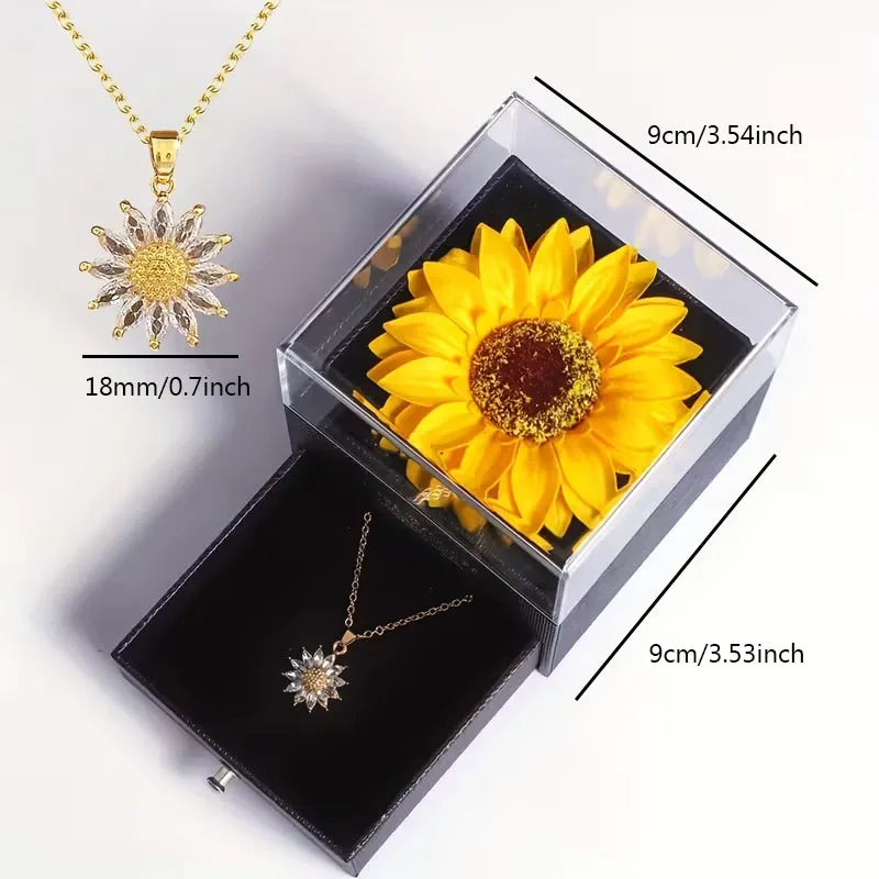Necklace with sunflower pendant