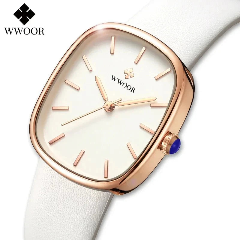 Women's watch with leather strap