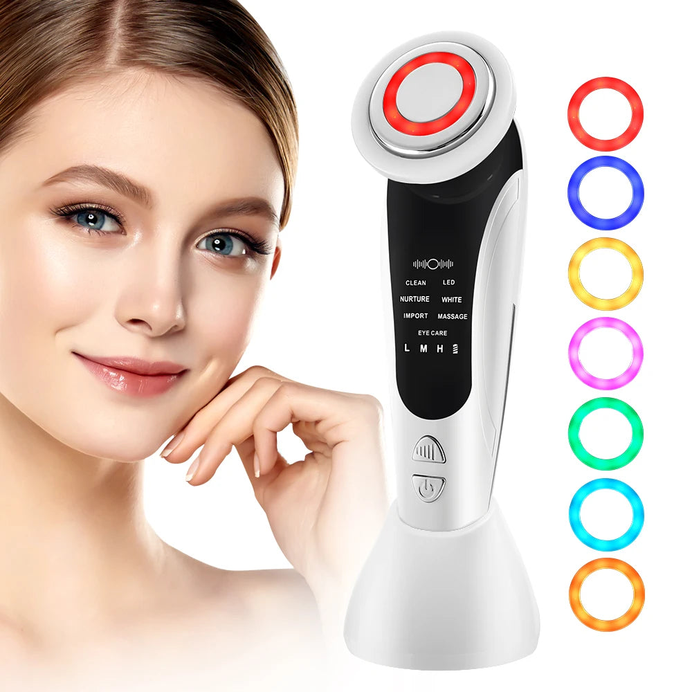 7 in 1 EMS Facial Massager with LED Light