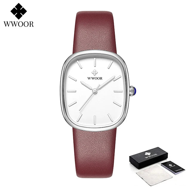 Women's watch with leather strap