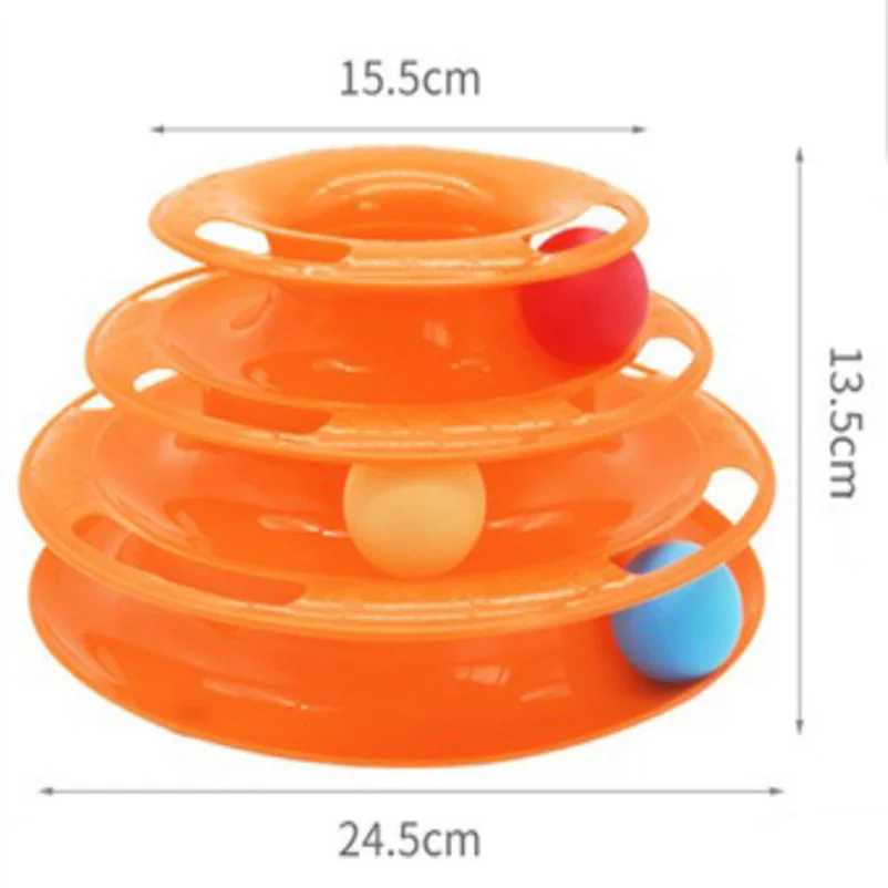 Three-tier interactive educational cat toy with rotating platform