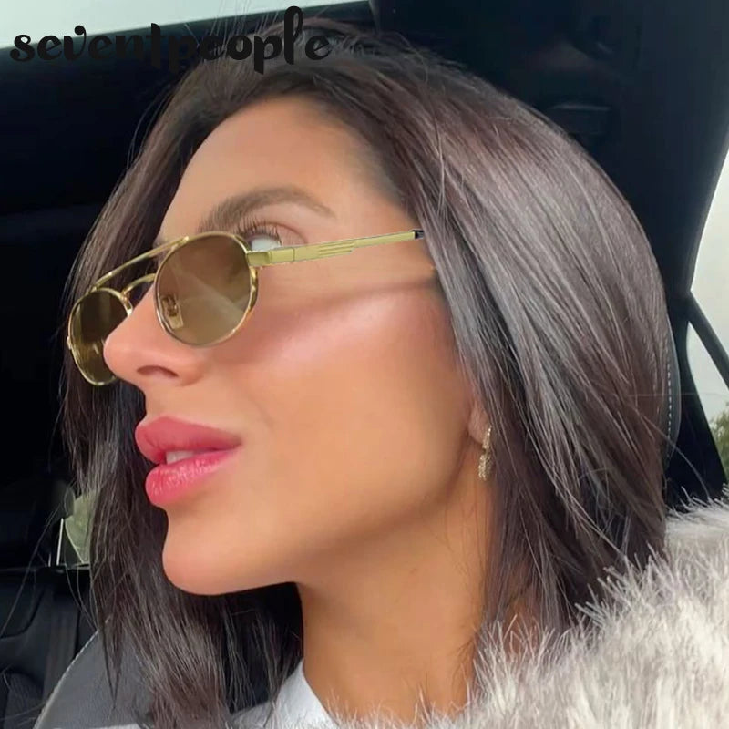 Steampunk sunglasses with oval frames