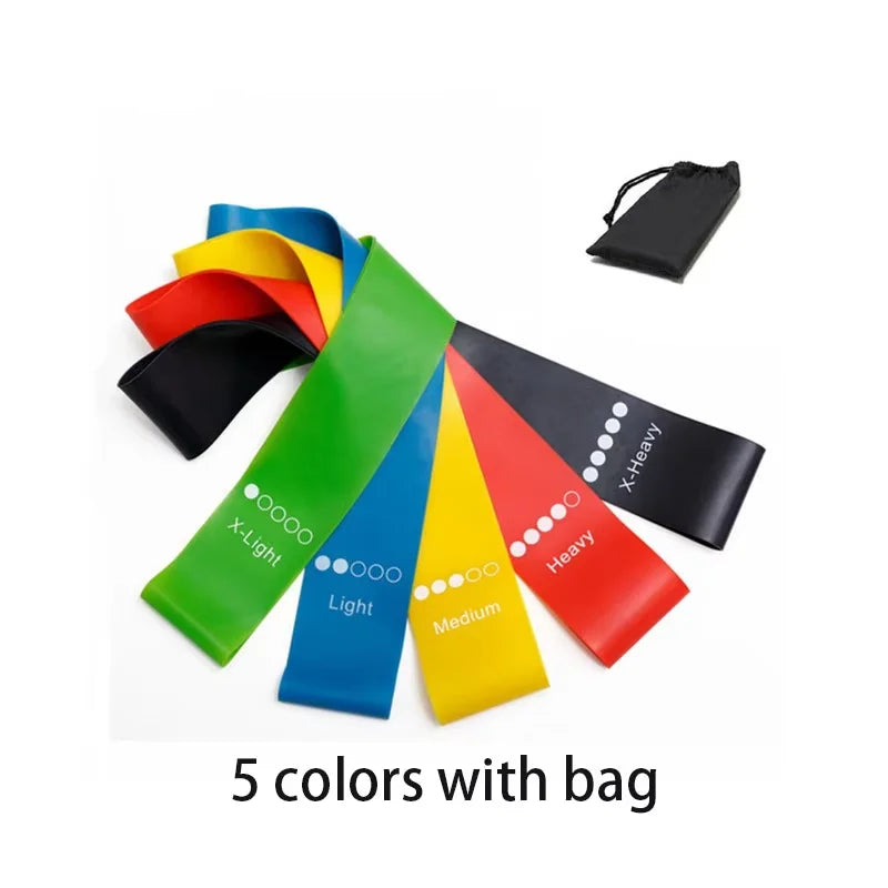 Set of 5 resistance bands for fitness