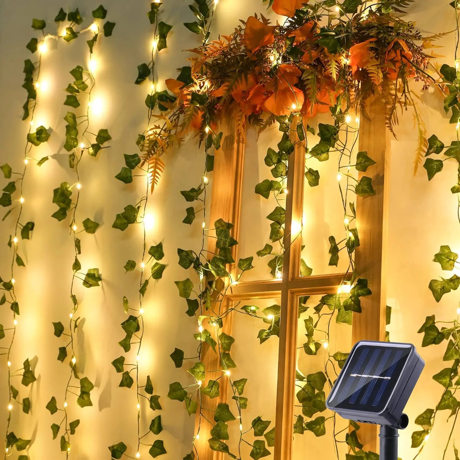 Decorative LED String Light with Green Leaves