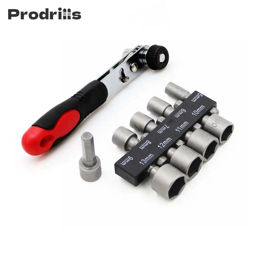 10 In 1 Rapid Ratchet Wrench 5-13mm Power Nut Driver Adapter