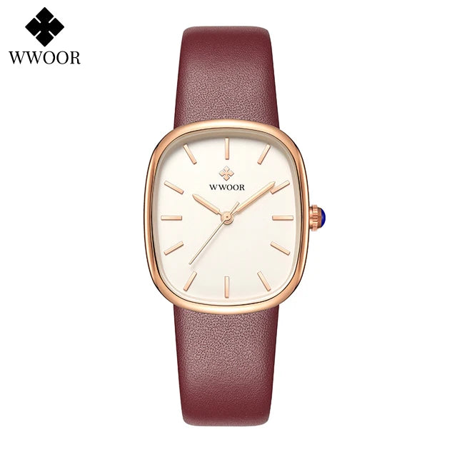 Women's watch with leather strap