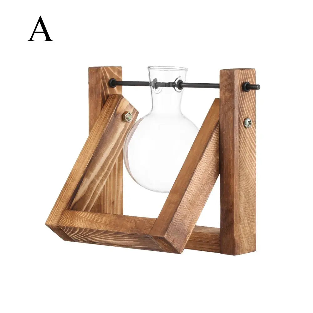 Flower Vase with Wooden Frame