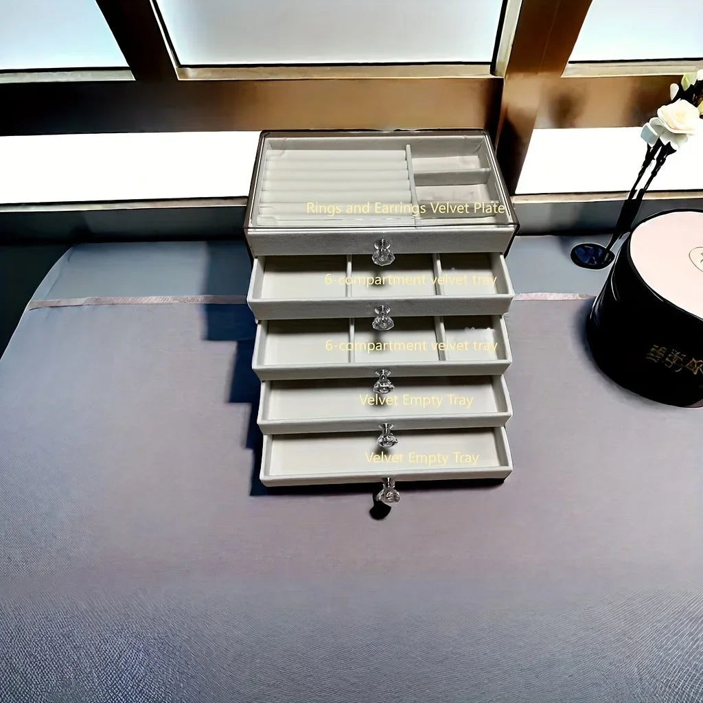 5-Tier Velvet Jewelry Organizer