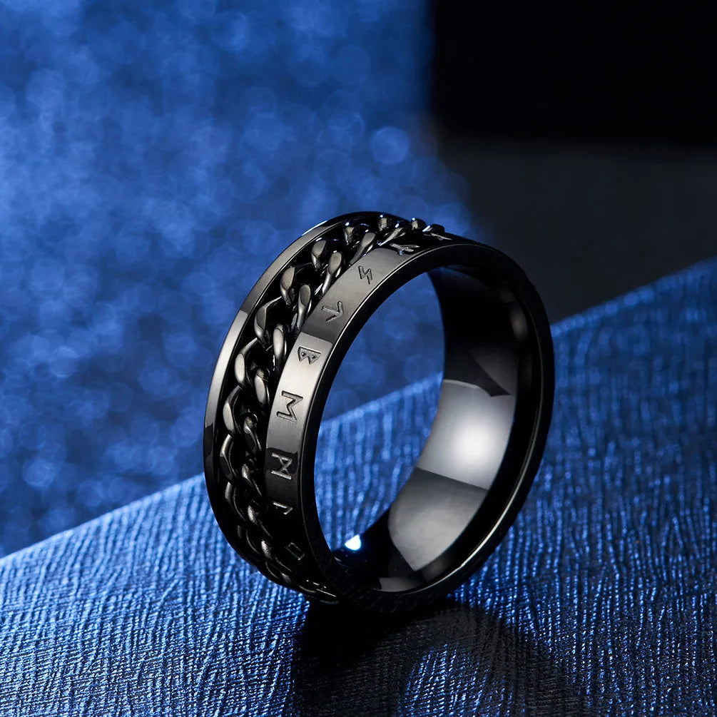 Stainless steel rotating ring with Roman numerals