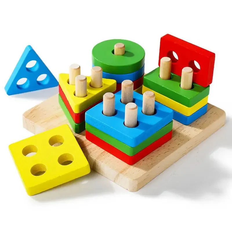 Montessori Wooden Stacking and Sorting Puzzle