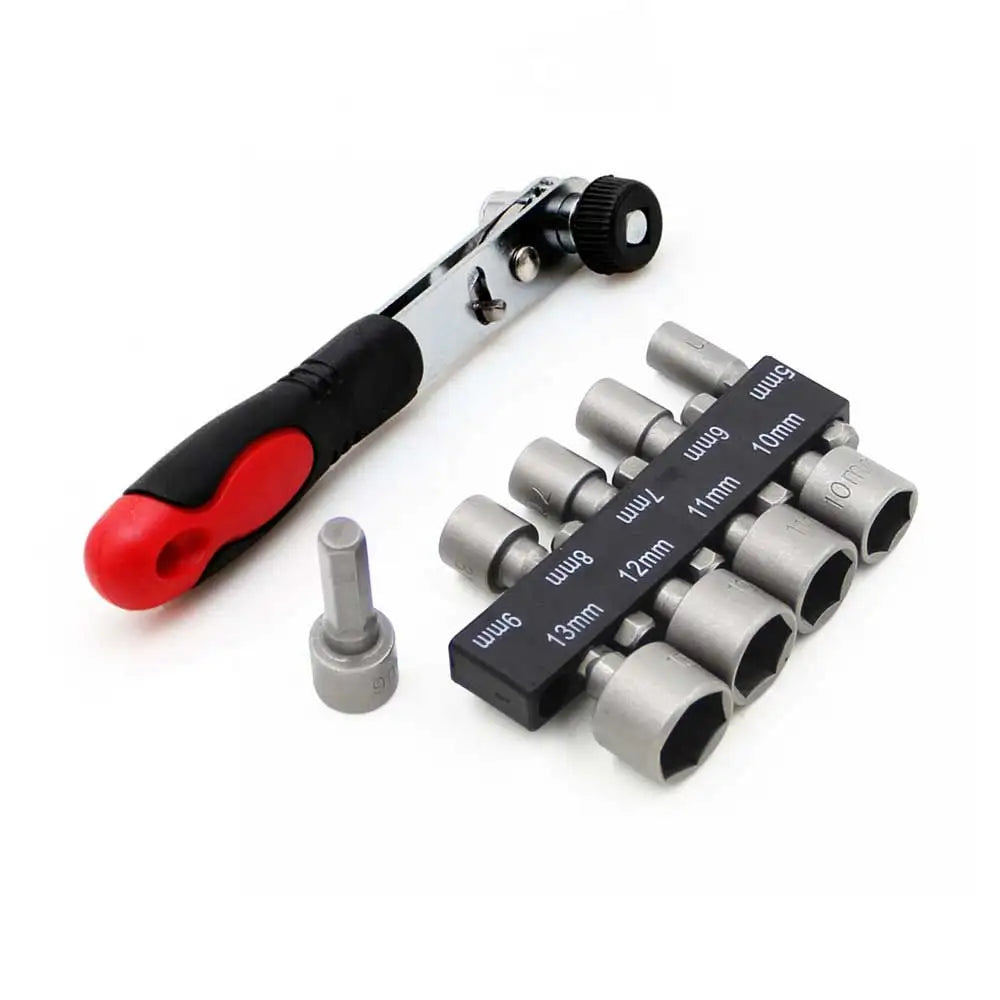 10 In 1 Rapid Ratchet Wrench 5-13mm Power Nut Driver Adapter