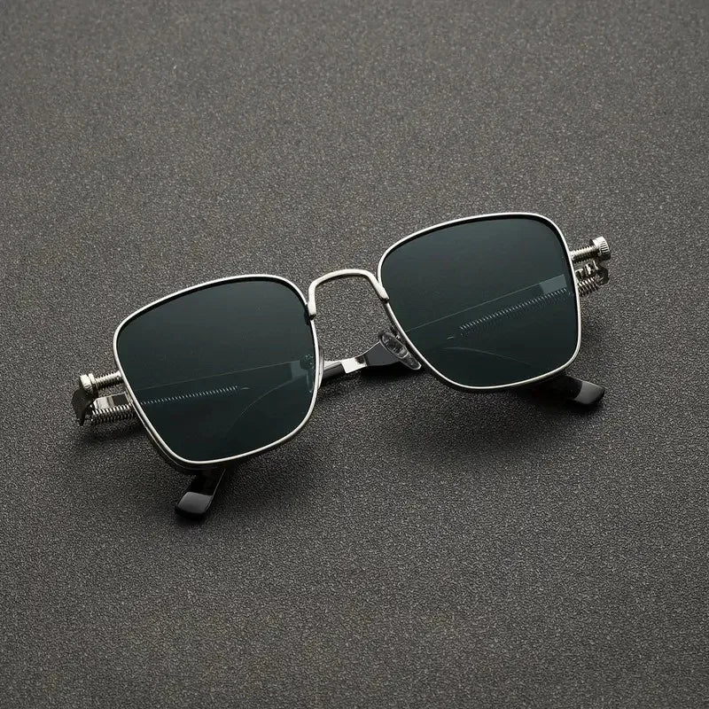 Men's square sunglasses with metal frames