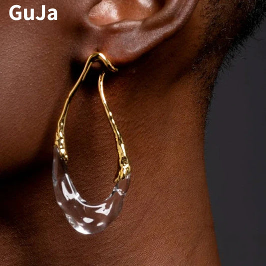 Irregular earrings with European design