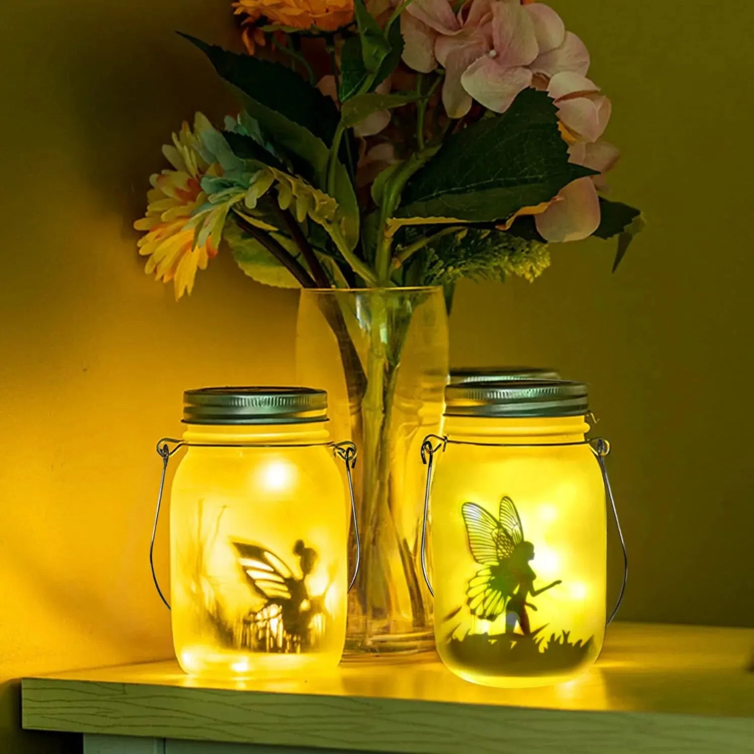 Solar hanging fairy light for glass jar