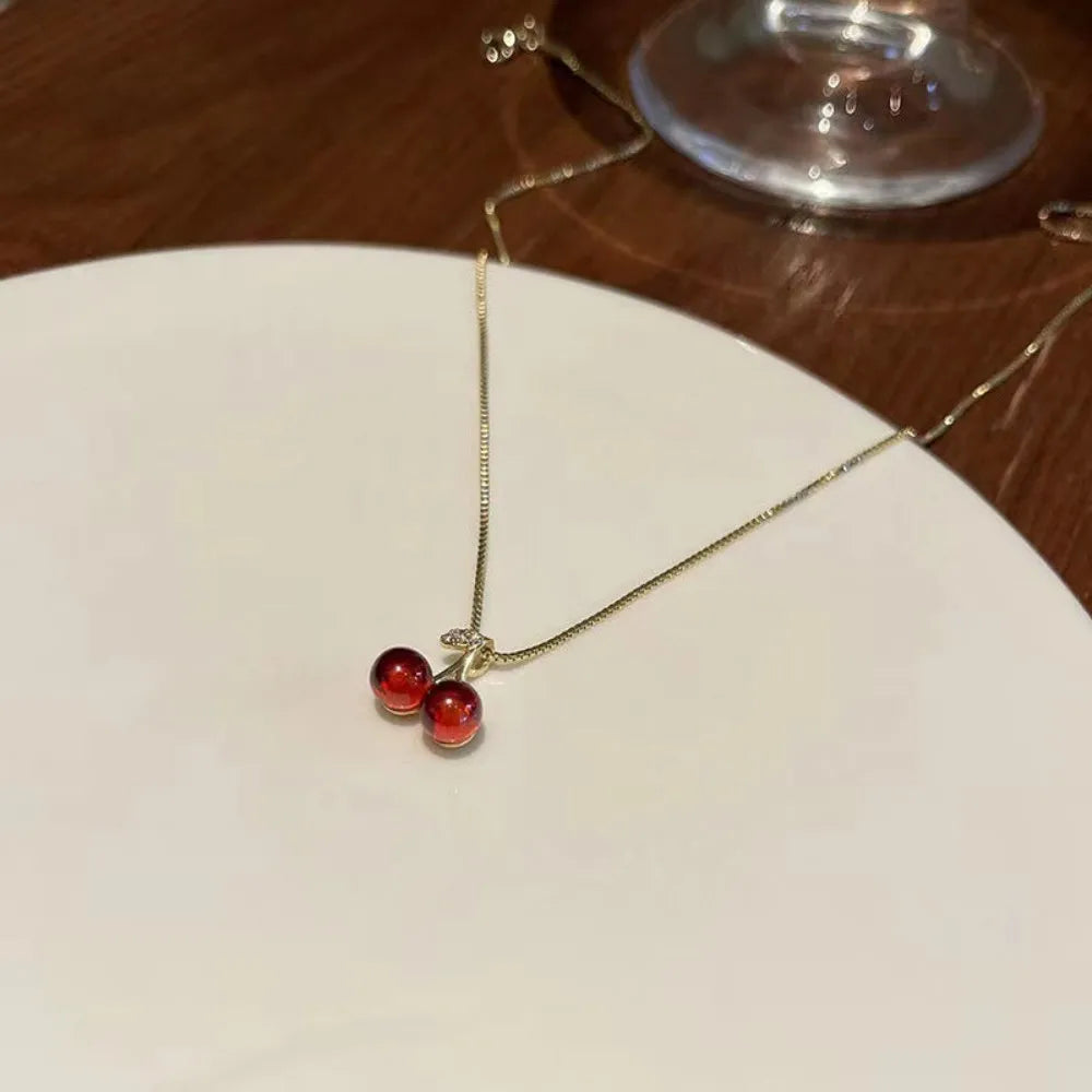 Red Cherry Pendant Necklace