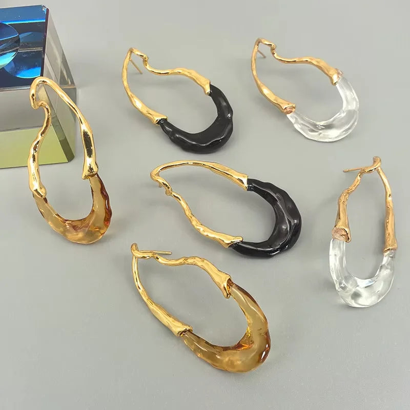 Irregular earrings with European design