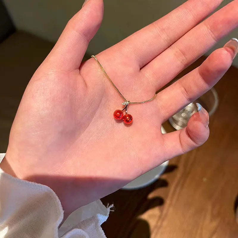 Red Cherry Pendant Necklace