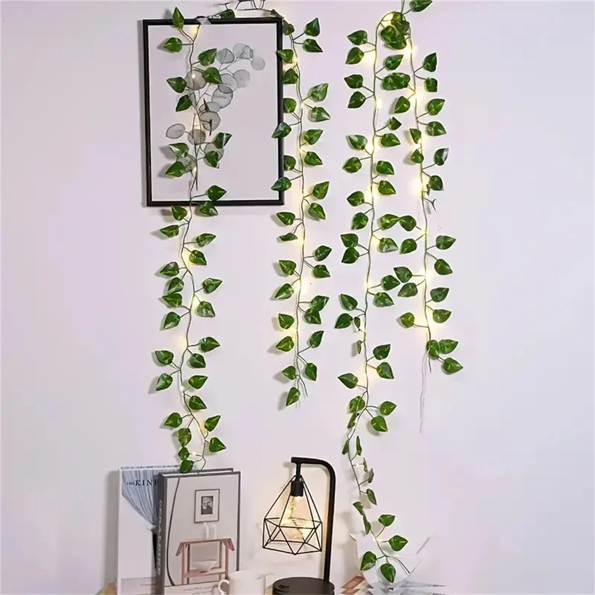 Decorative LED String Light with Green Leaves