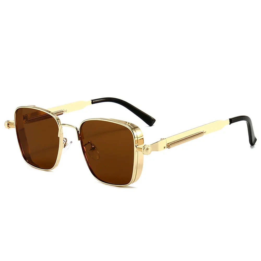 Men's square sunglasses with metal frames