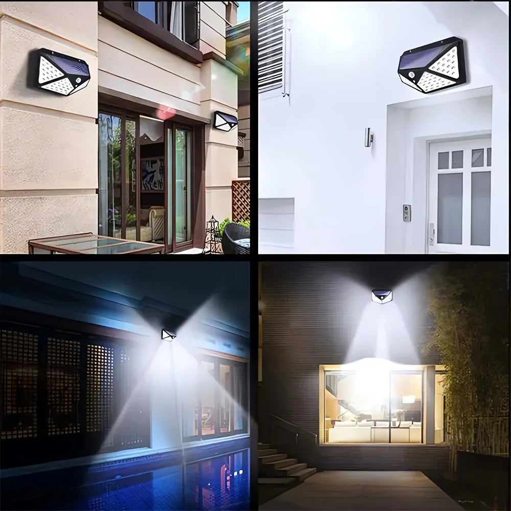 Solar motion security light for outdoor areas