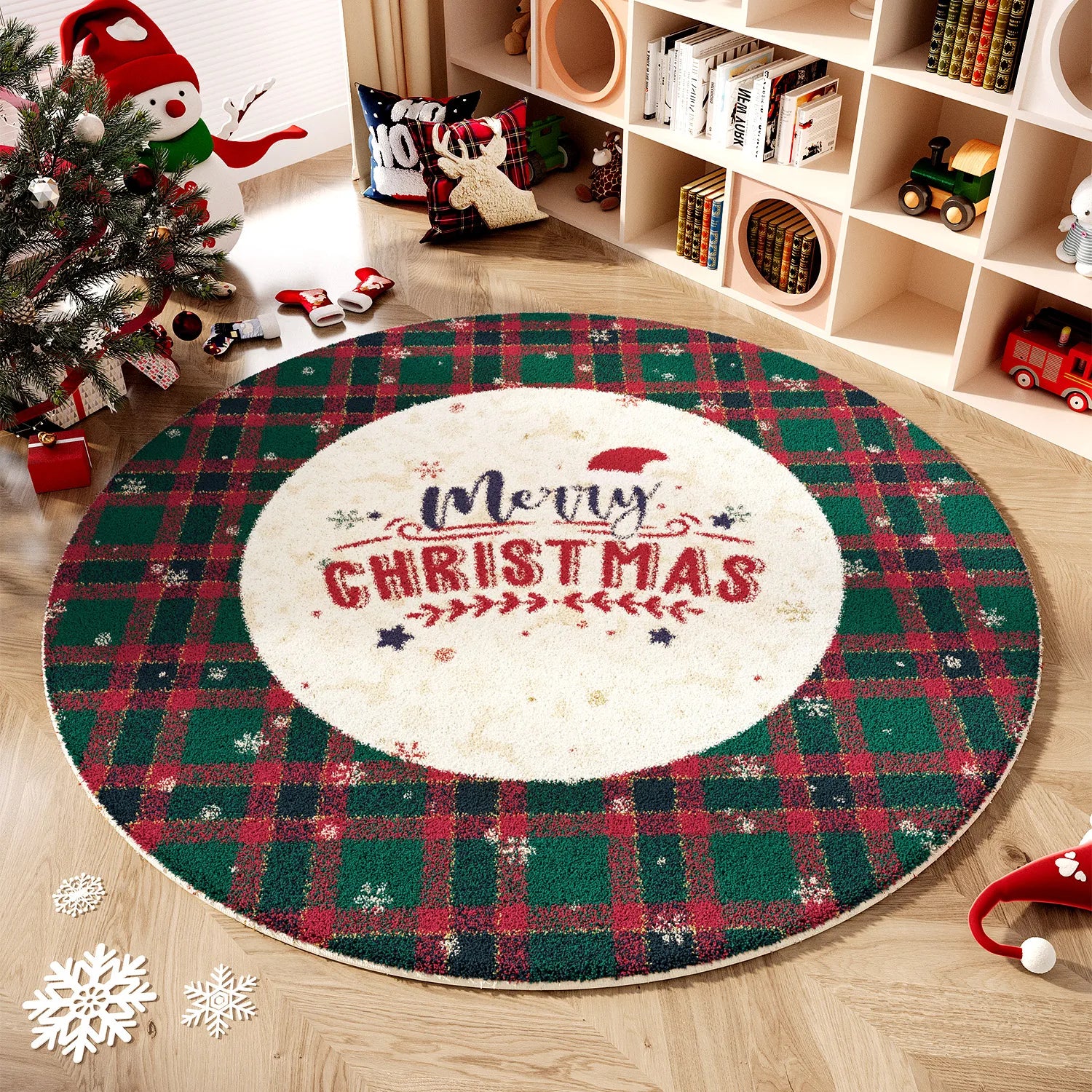Christmas Wind Round Carpet Premium