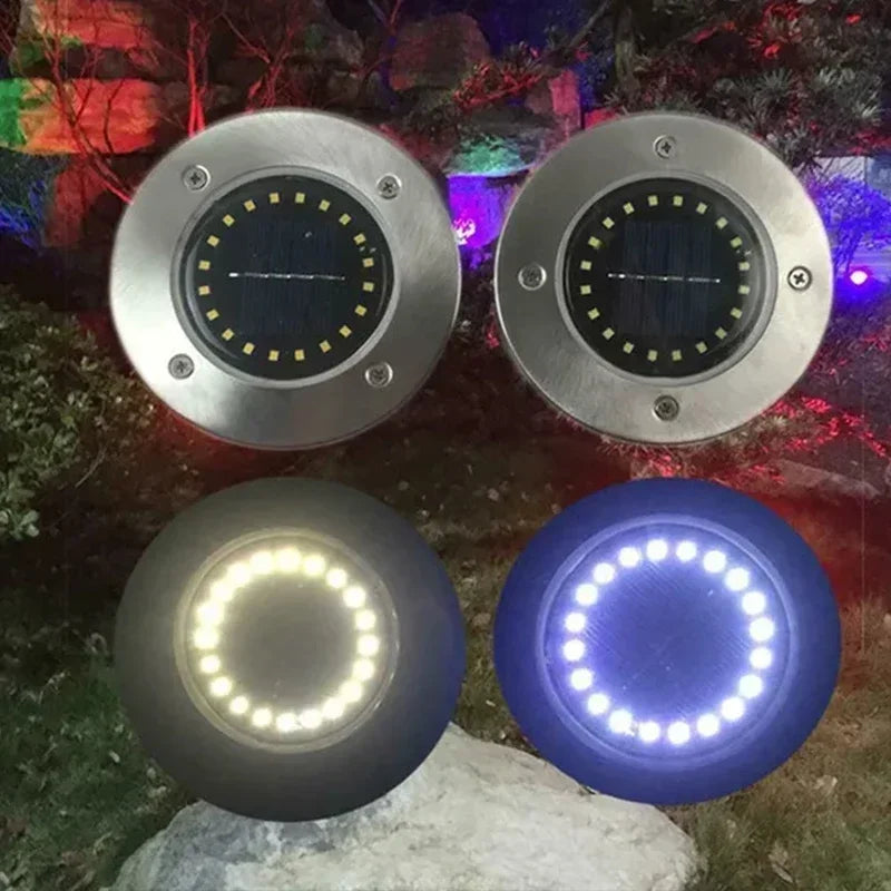 Underground Disc of Solar Lights for Outdoor Areas