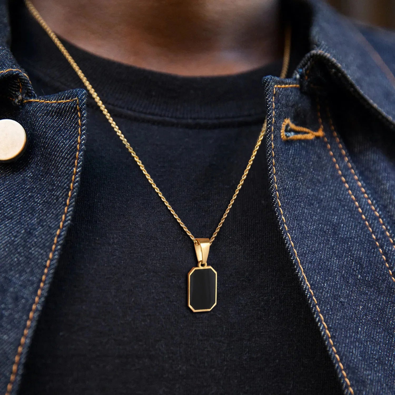 Casual Mens Geometric Square Necklaces