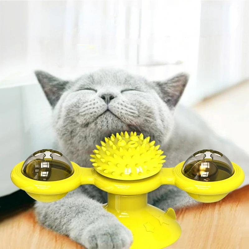 Interactive windmill cat toy