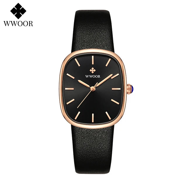 Women's watch with leather strap
