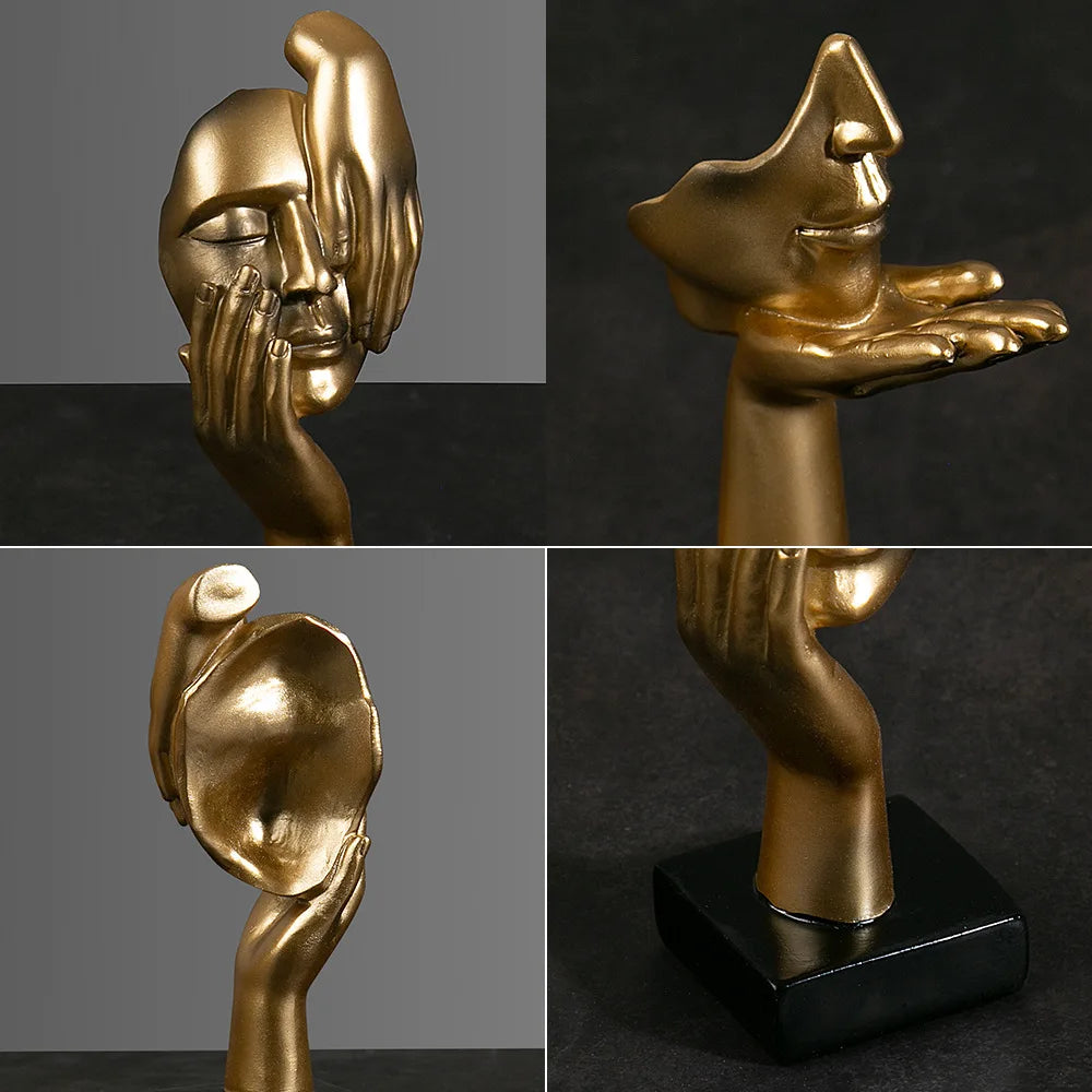 Resin abstract mask statues