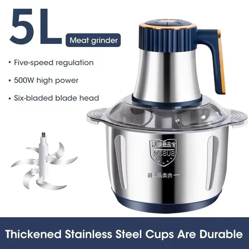 Stainless steel automatic meat grinder