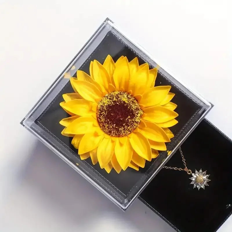 Necklace with sunflower pendant