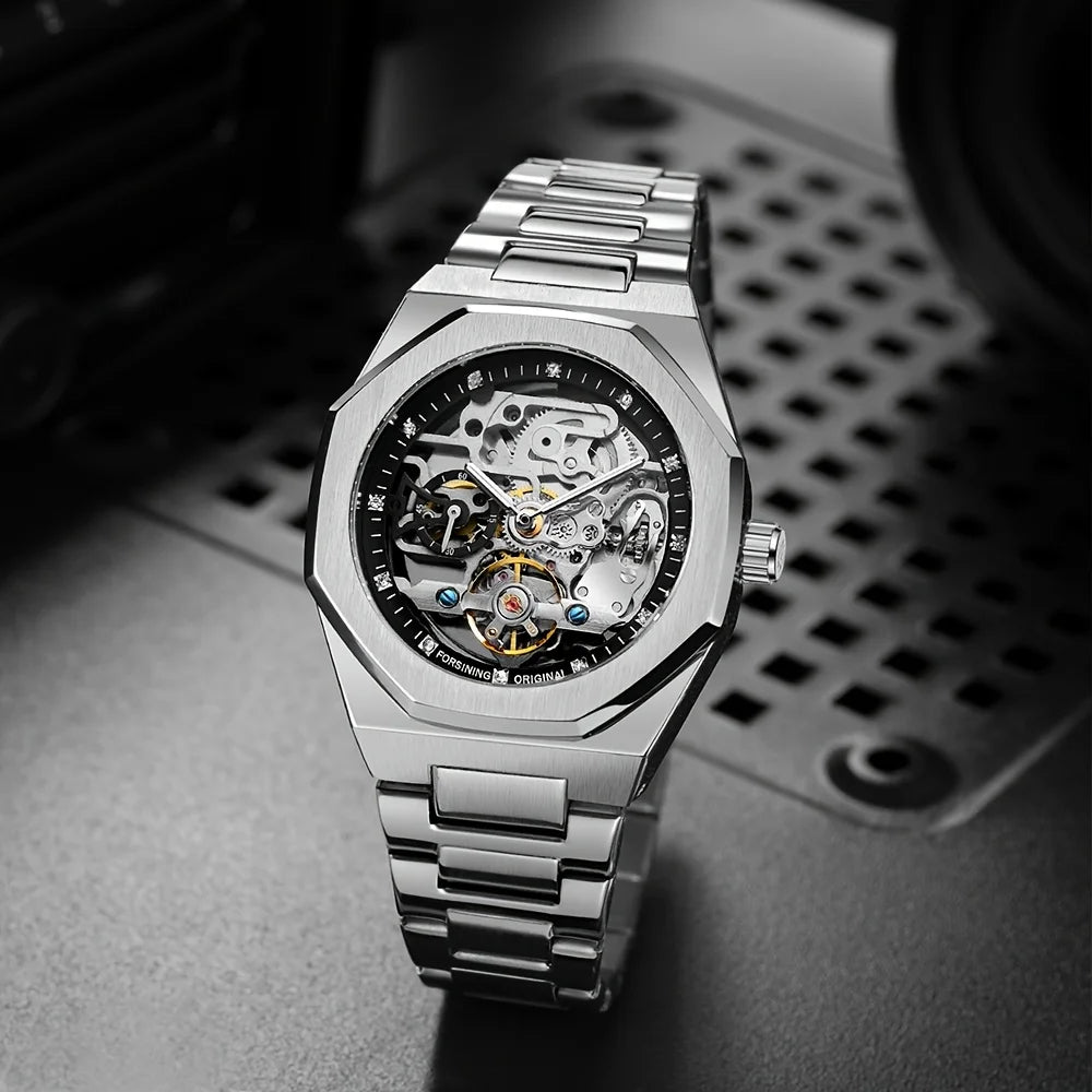 FORSINING Men's Luxury Mechanical Watch - Skeleton Tourbillon
