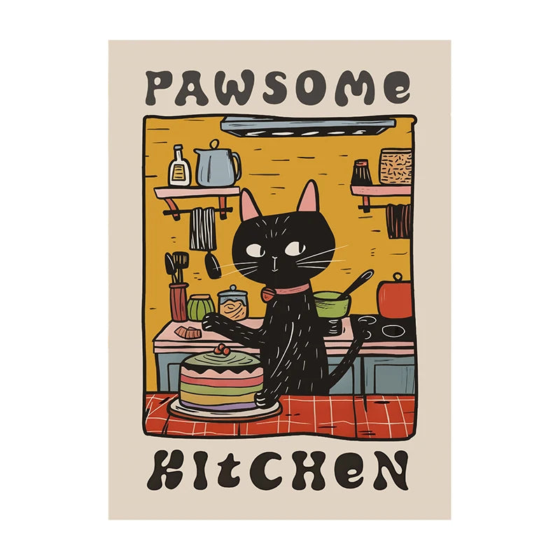 Retro Kitchen Canvas Poster