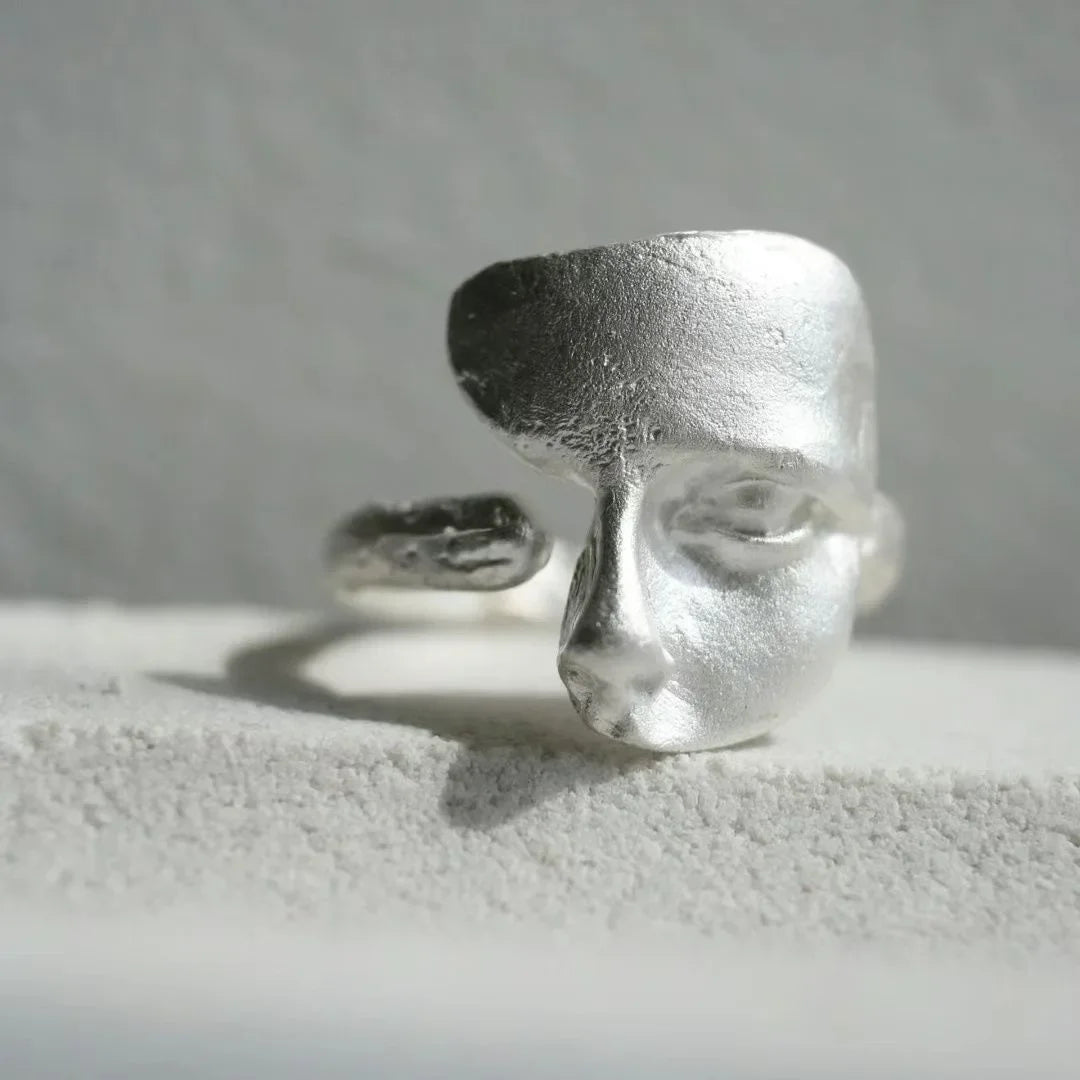 Open rings with creative mystical mask