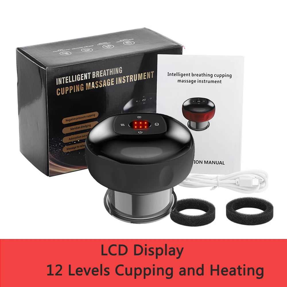 Smart vacuum cupping massage device