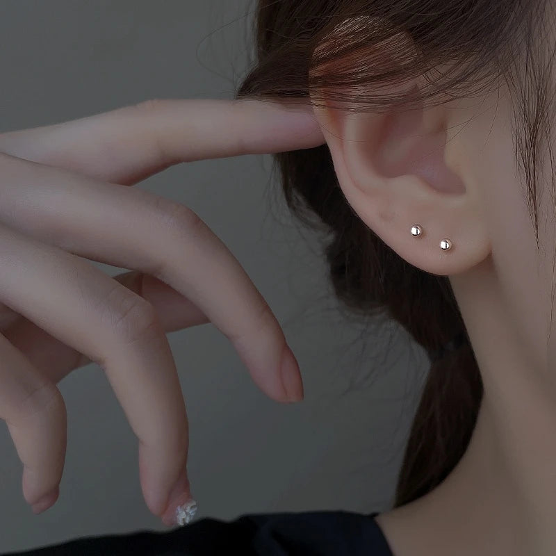 New Korean metal earrings with gray leaves