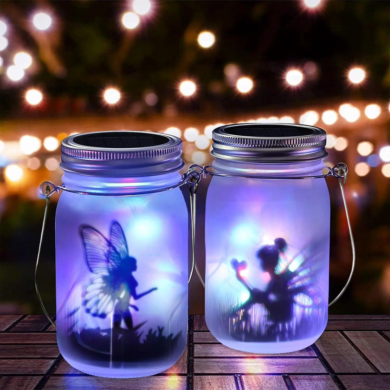 Solar hanging fairy light for glass jar