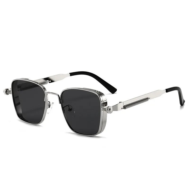 Men's square sunglasses with metal frames