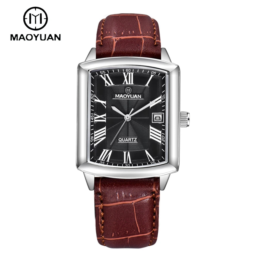 MAOYUAN Square  Casual Leather Quartz Watch Waterproof