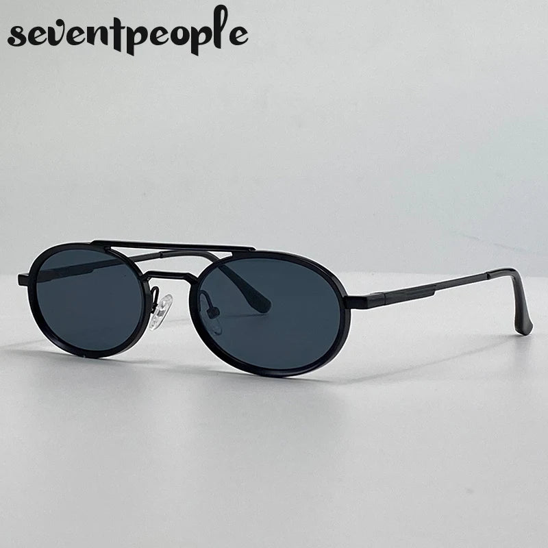Steampunk sunglasses with oval frames
