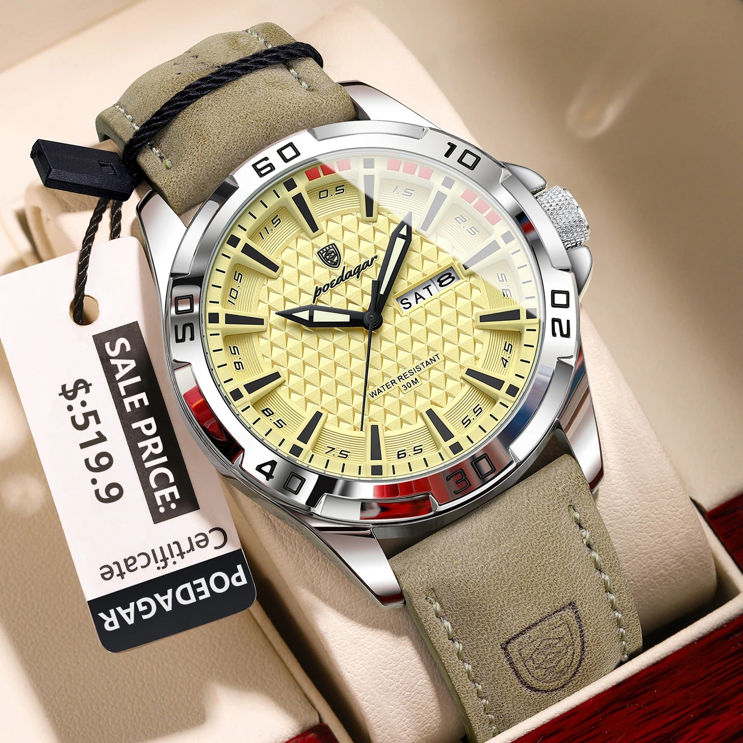 POEDAGAR Original Man Wristwatch Top Luxury
